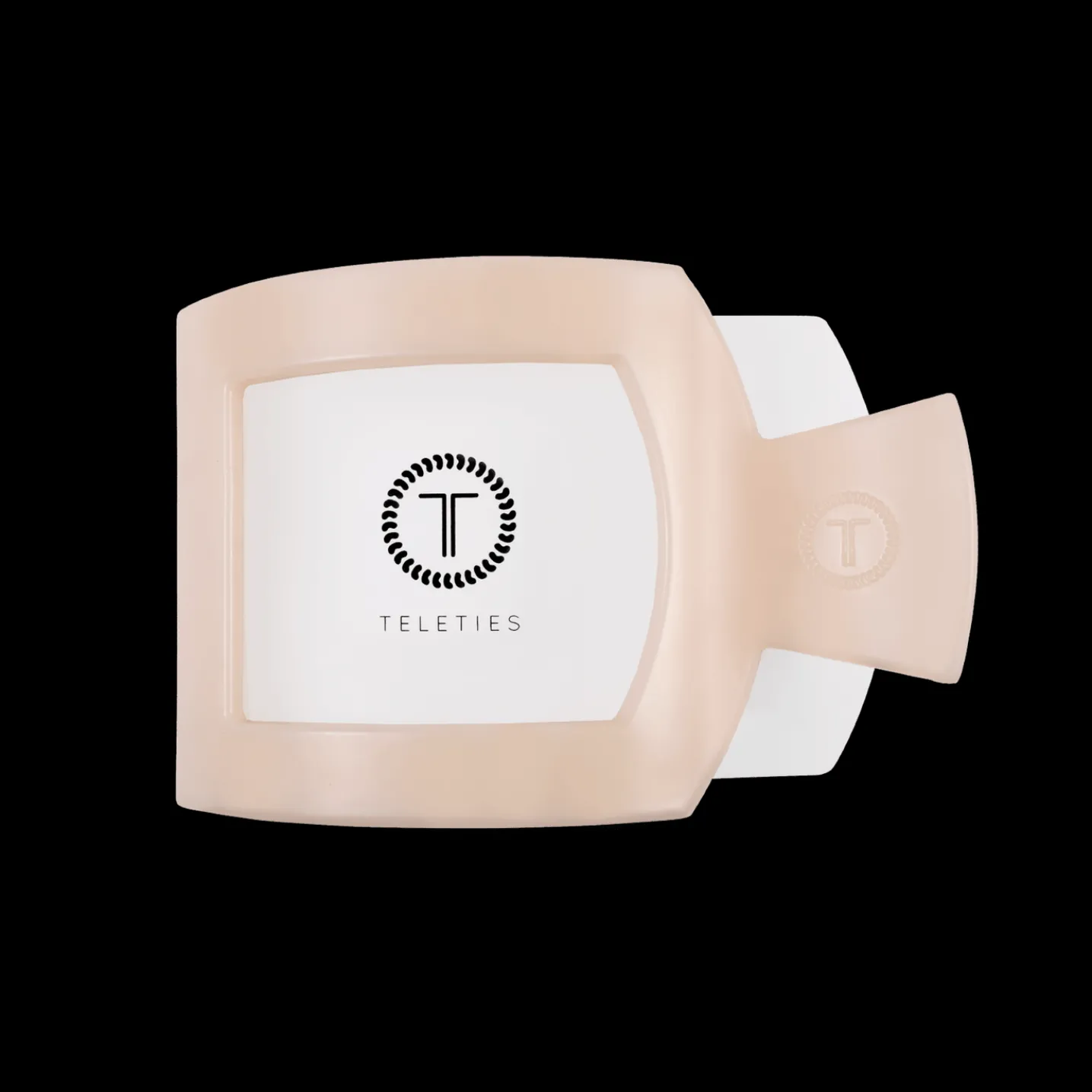 Almond Beige Medium Flat Square Hair Clip