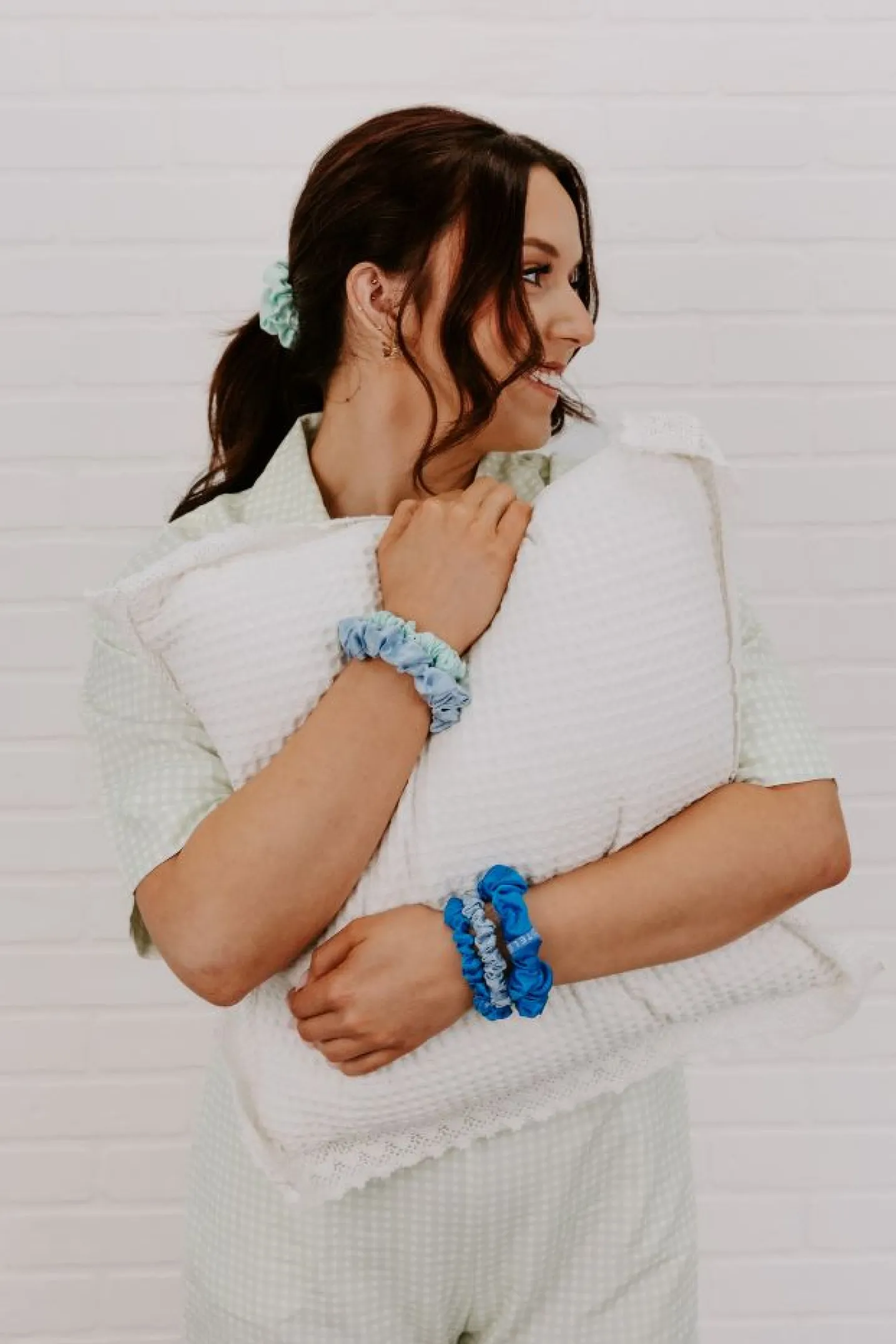 Blue My Mind Large Silk Scrunchies