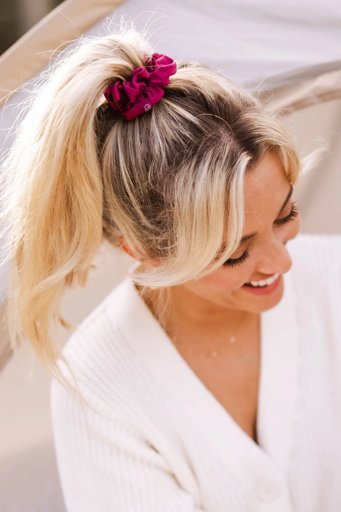 Burgundy Bliss Large Silk Scrunchies