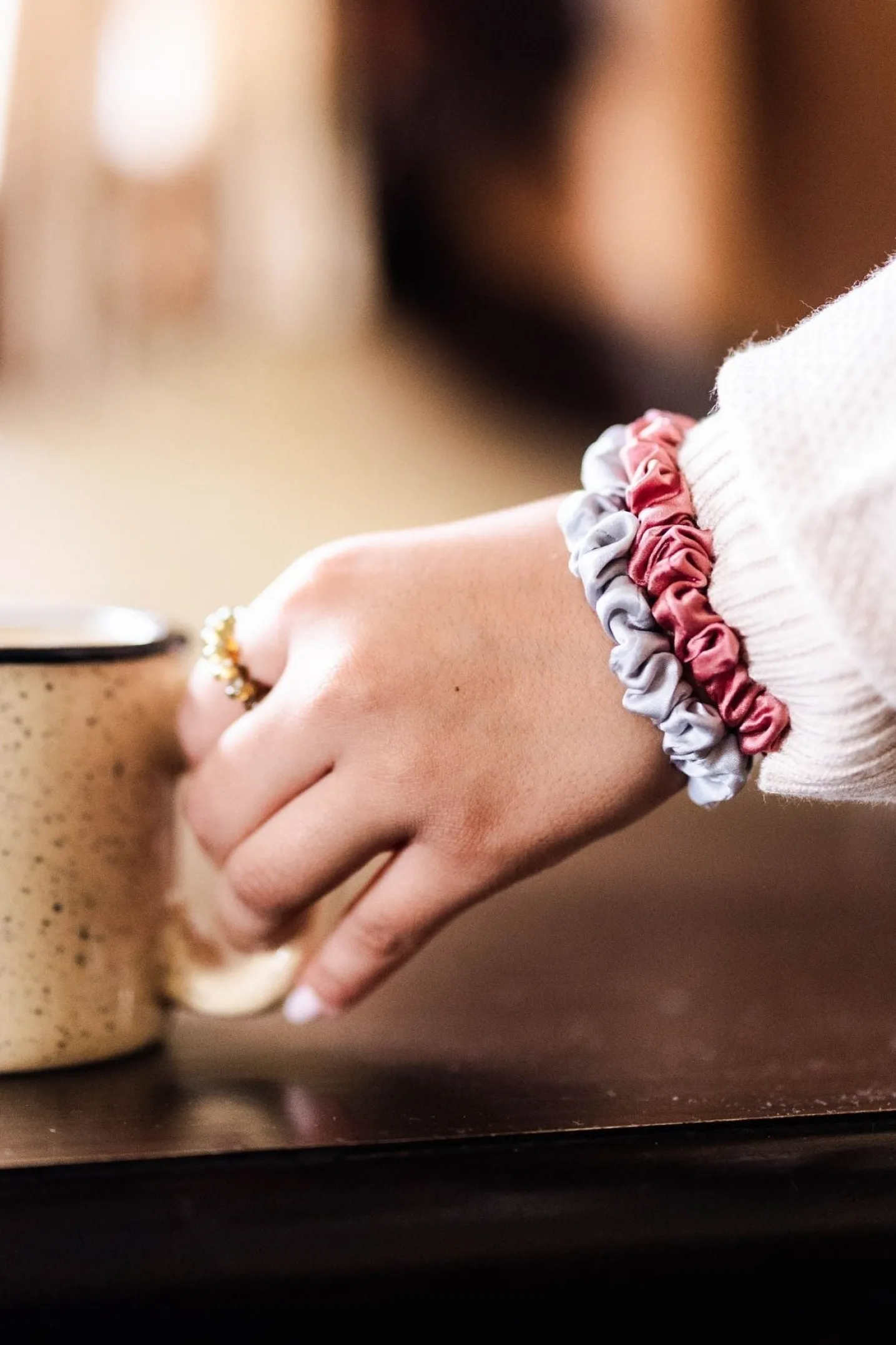Burgundy Bliss Small Silk Scrunchies