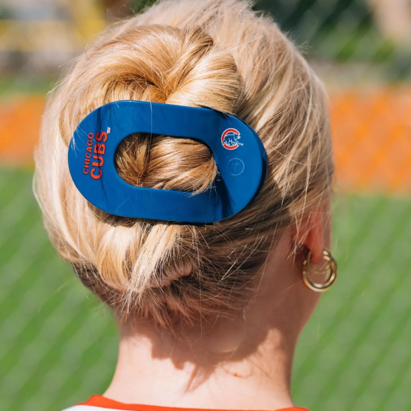 Chicago Cubs Large Flat Round Hair Clip