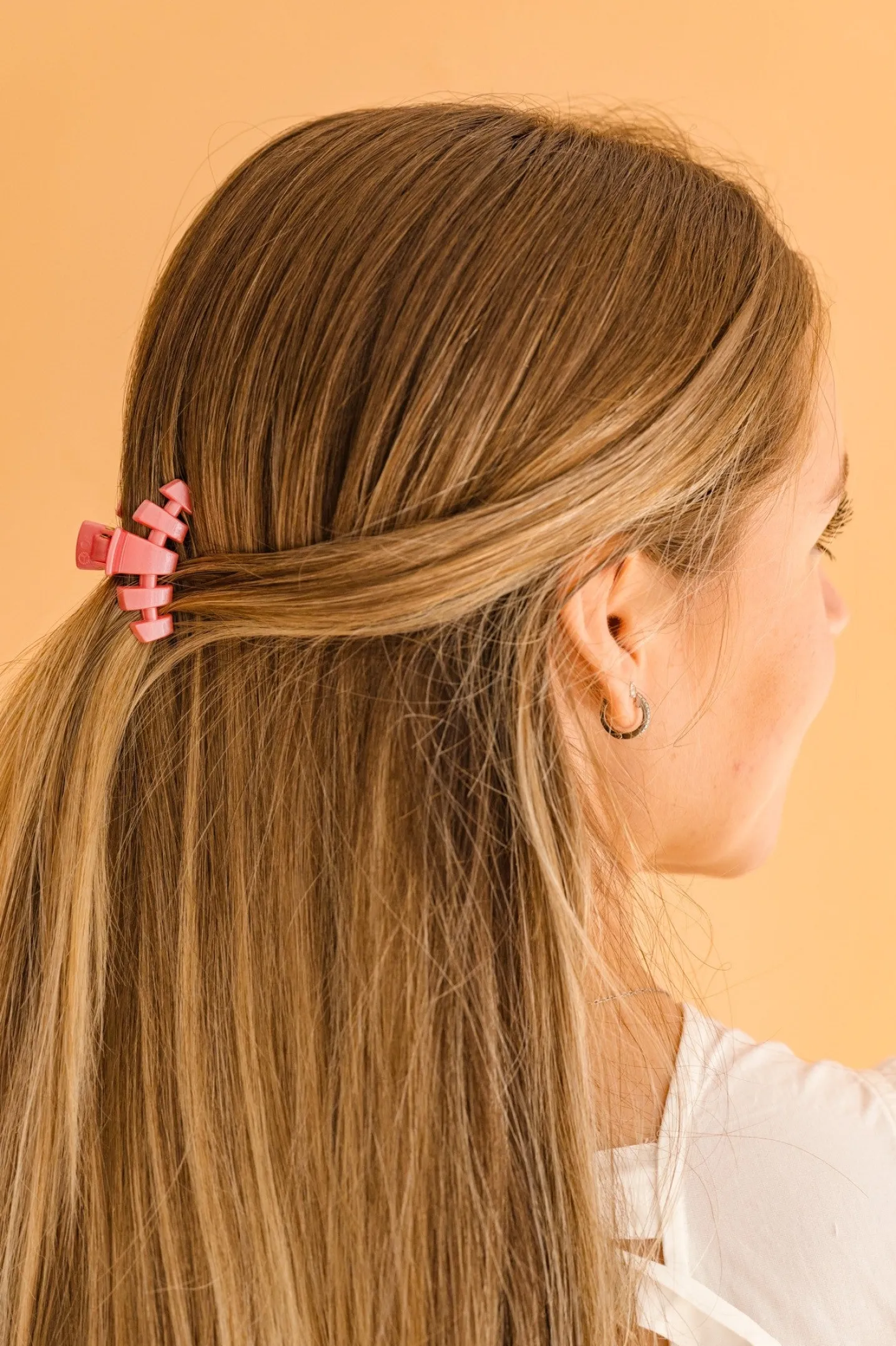 Classic Calming Coral Tiny Claw Hair Clip