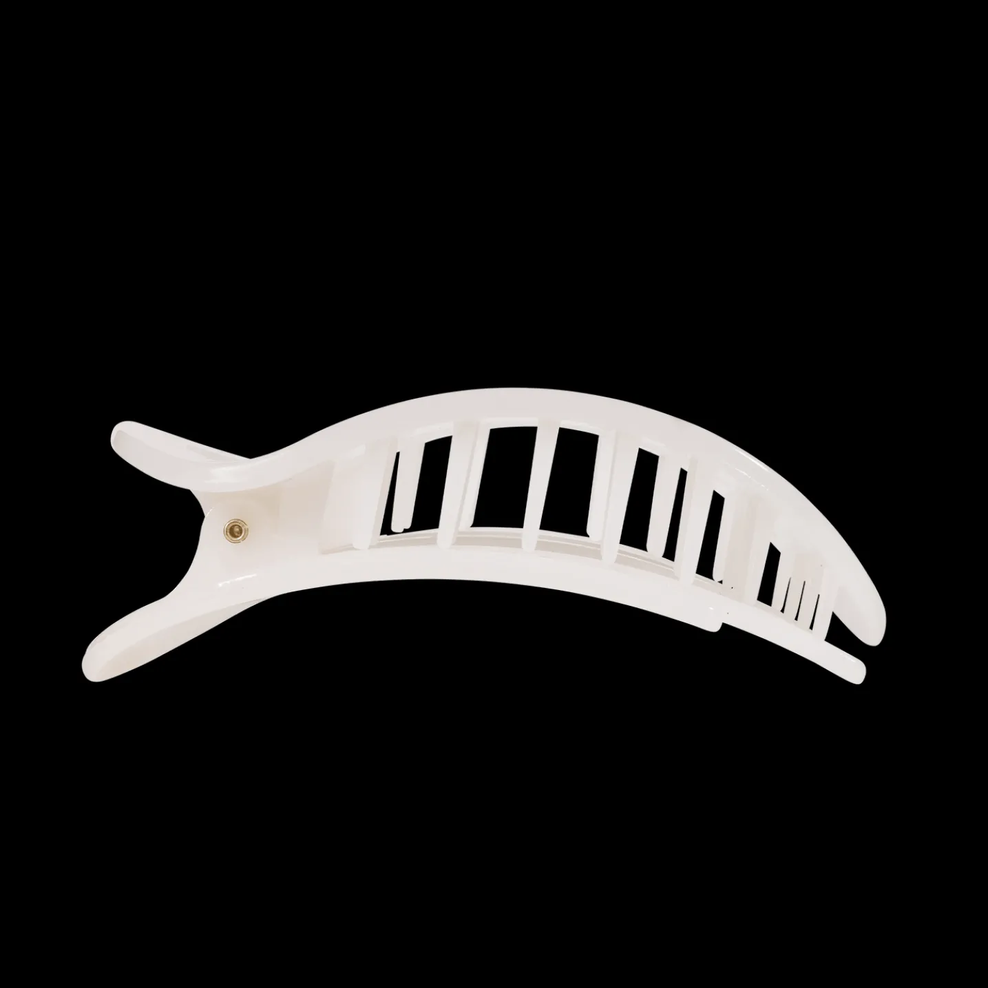 Coconut White Large Flat Round Hair Clip