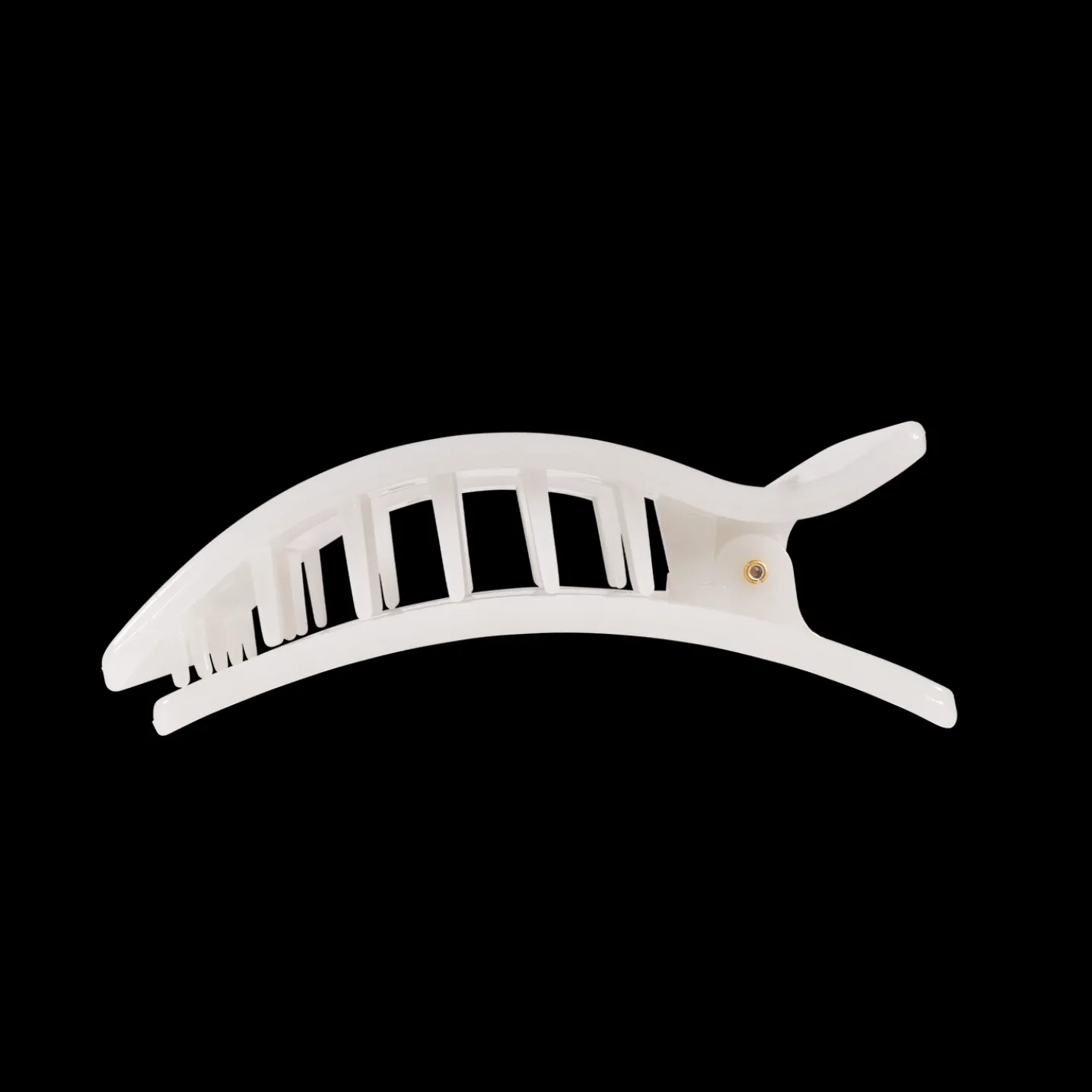 Coconut White Medium Flat Rectangle Hair Clip