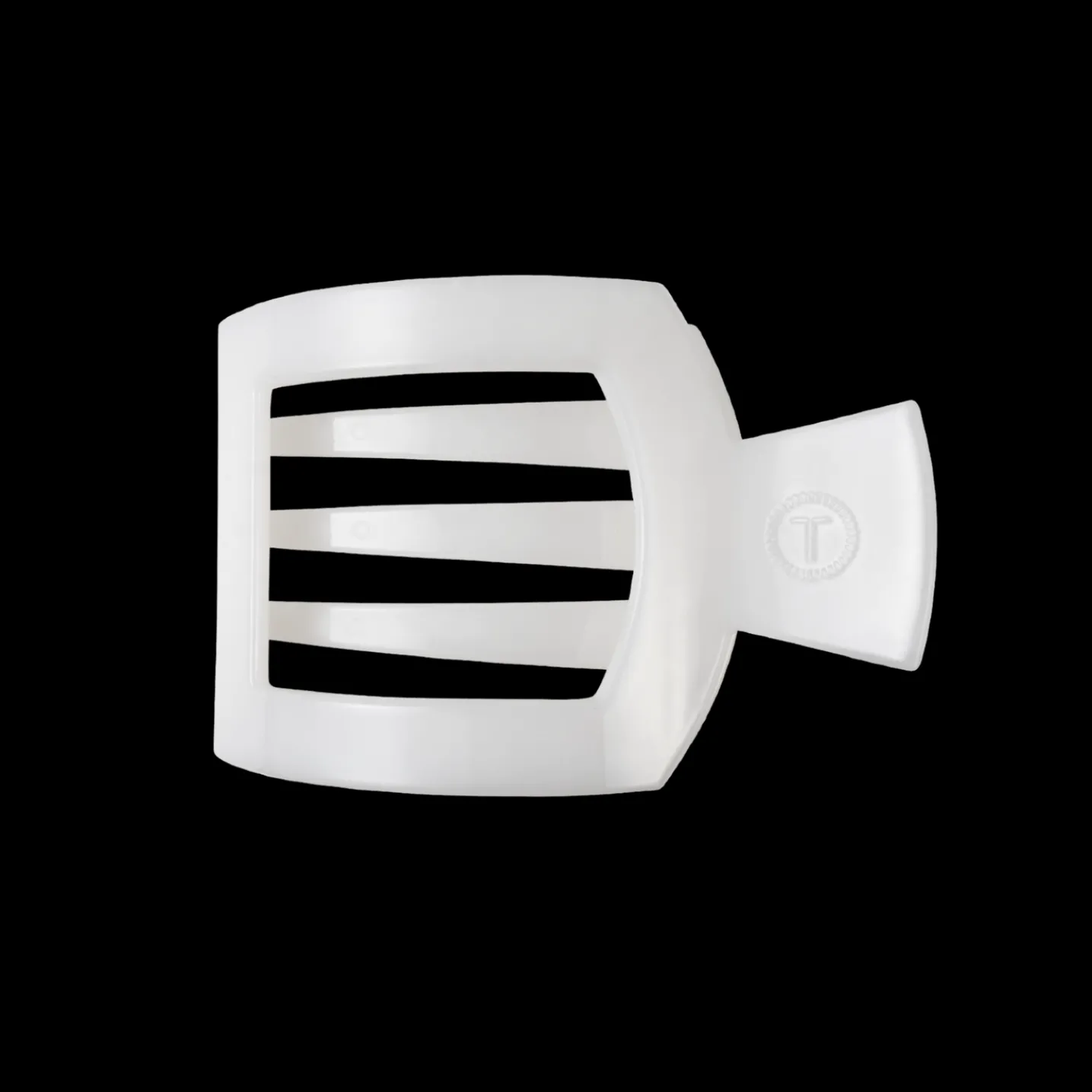 Coconut White Medium Flat Square Hair Clip