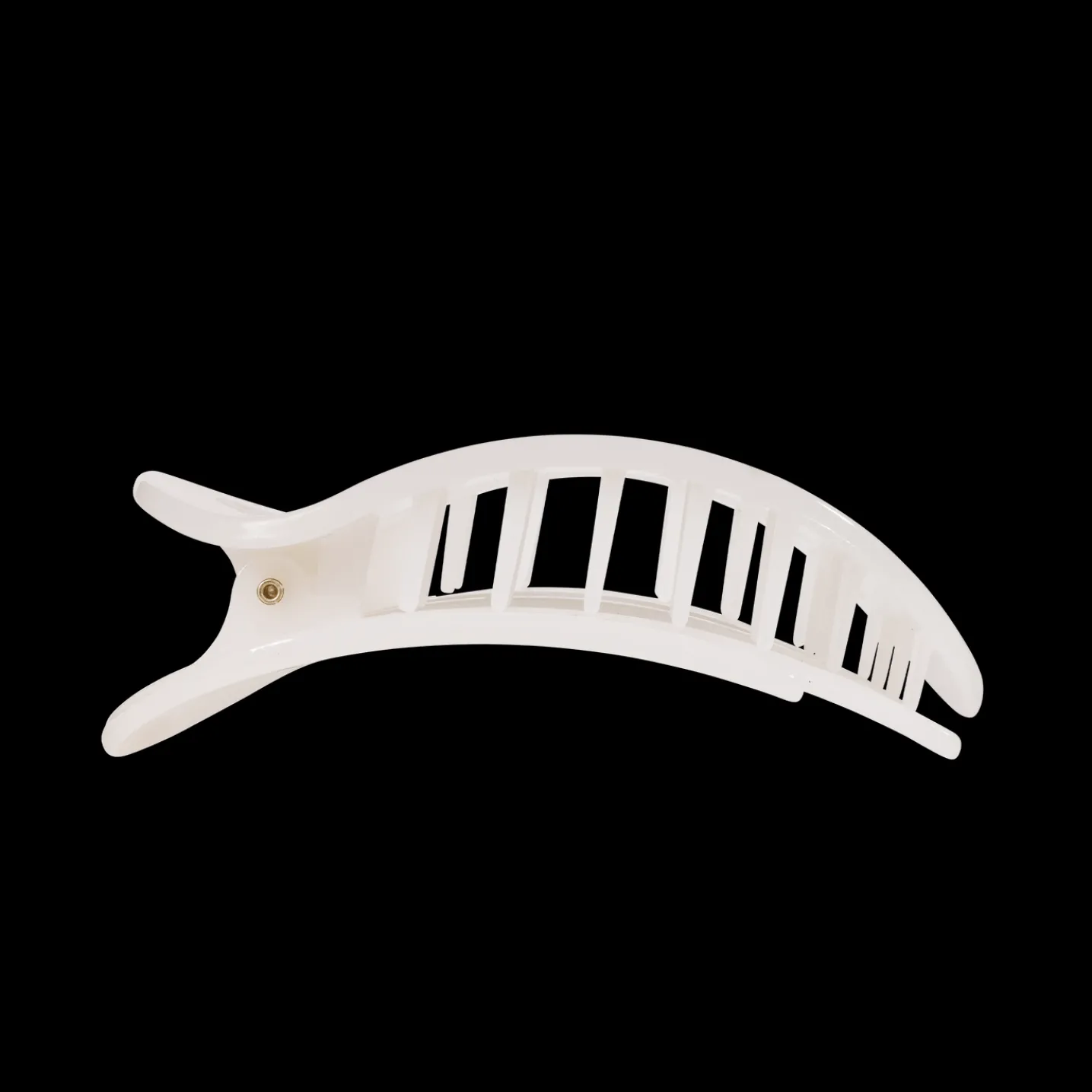 Coconut White Medium Flat Round Hair Clip