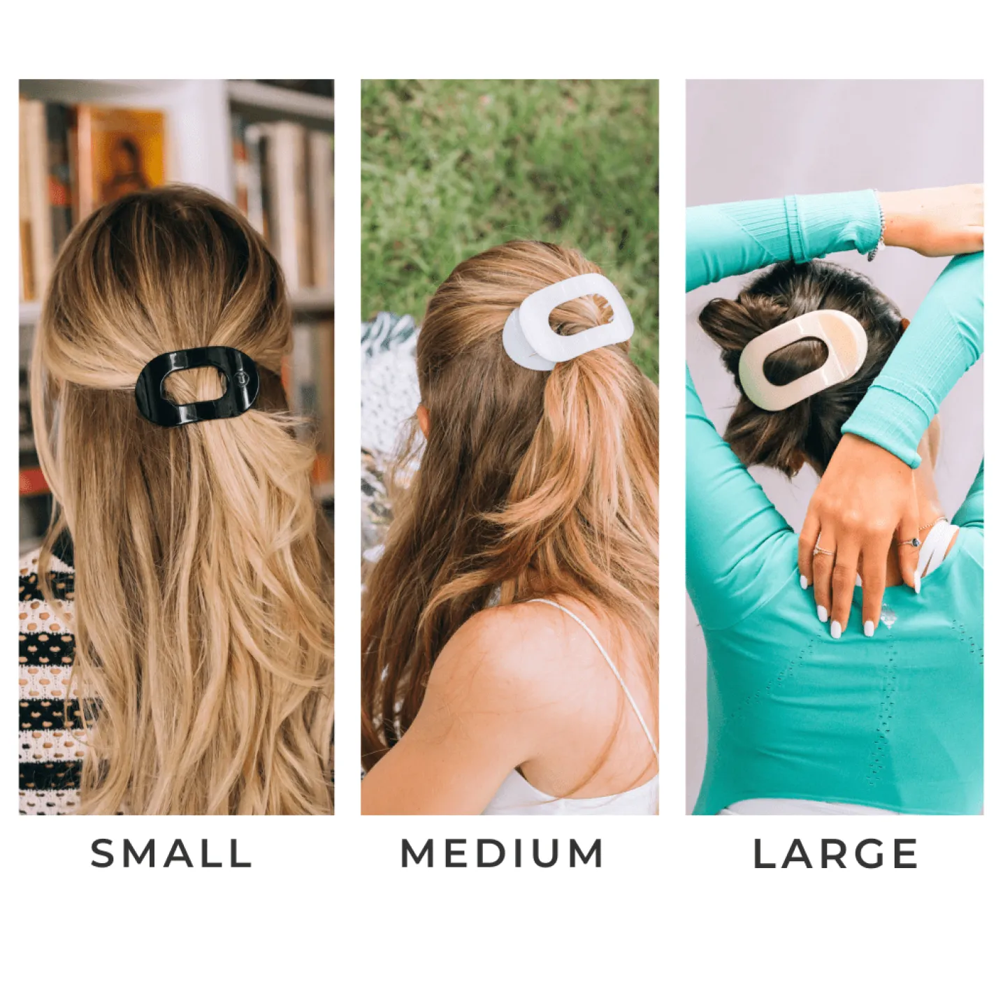 Coconut White Medium Flat Round Hair Clip