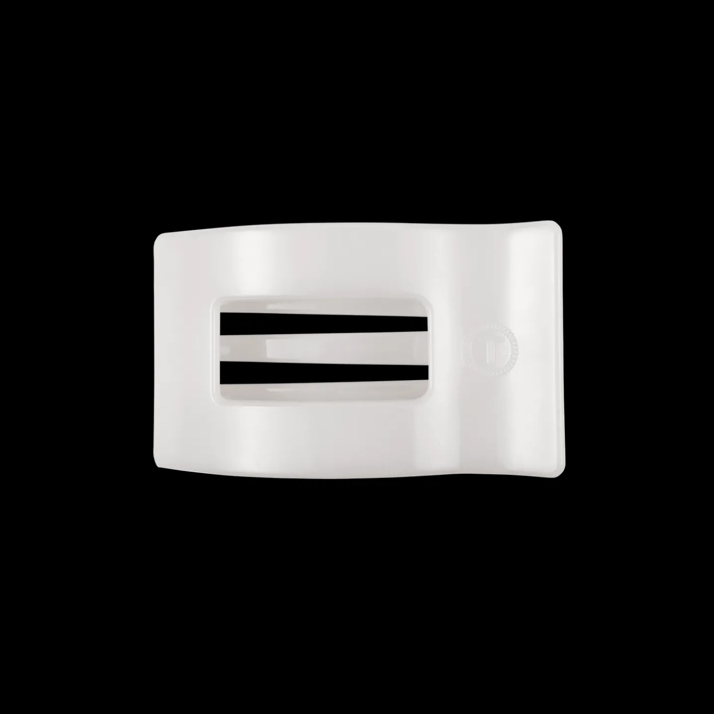 Coconut White Small Flat Rectangle Hair Clip