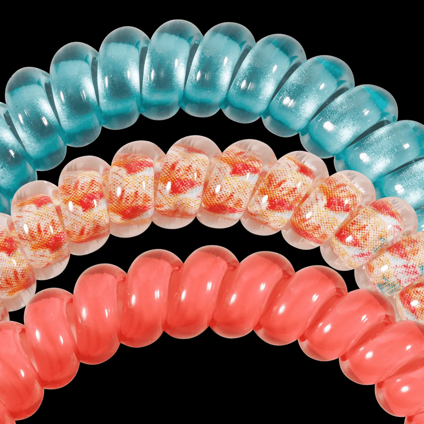 Coral Craze Small Hair Ties