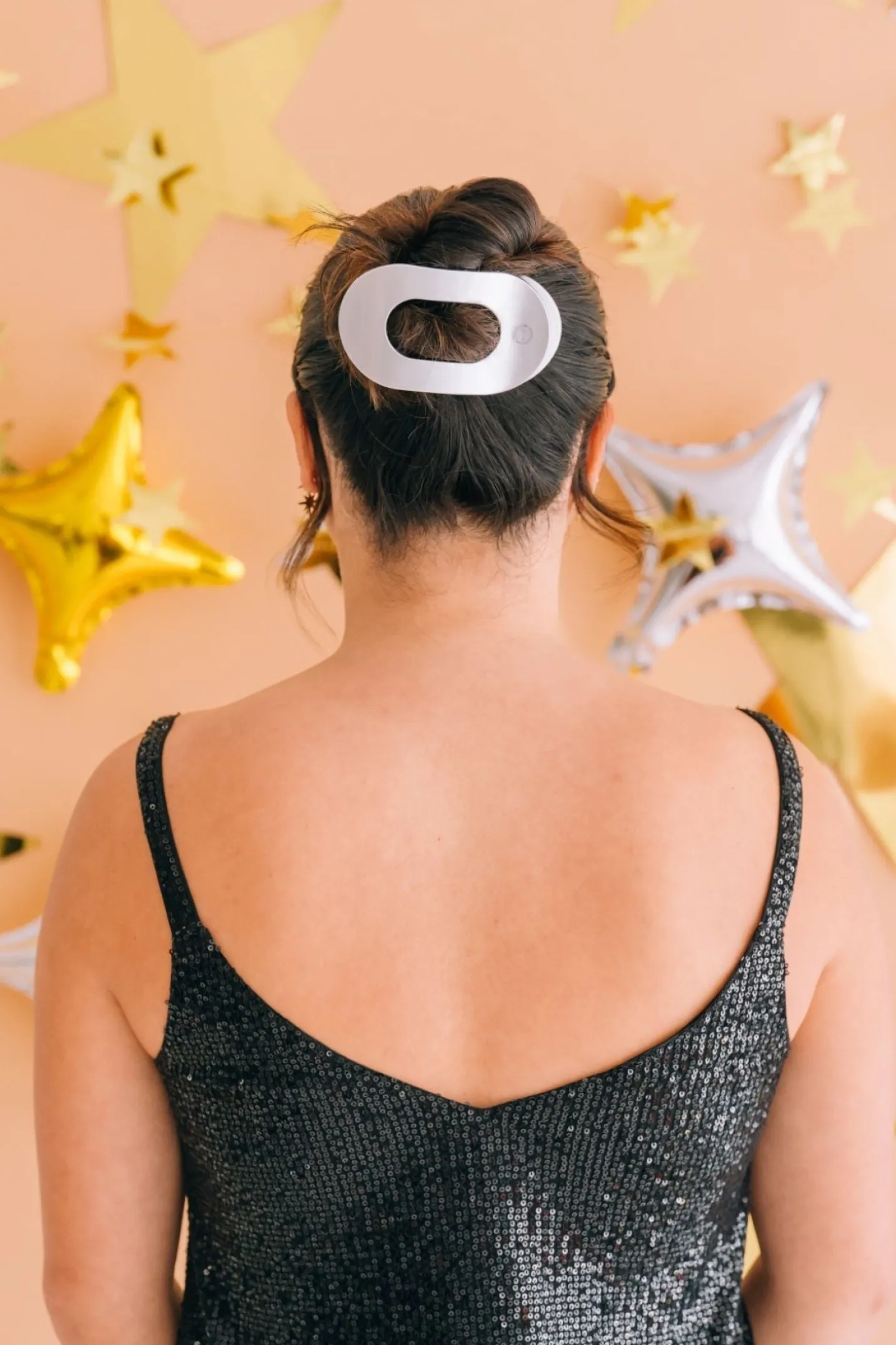 Disco Daydream Large Flat Round Hair Clip