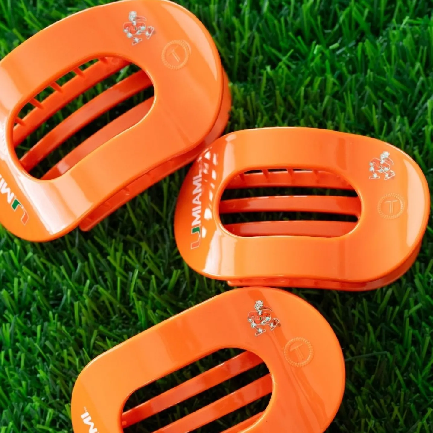 Go Canes! Medium Flat Round Hair Clip