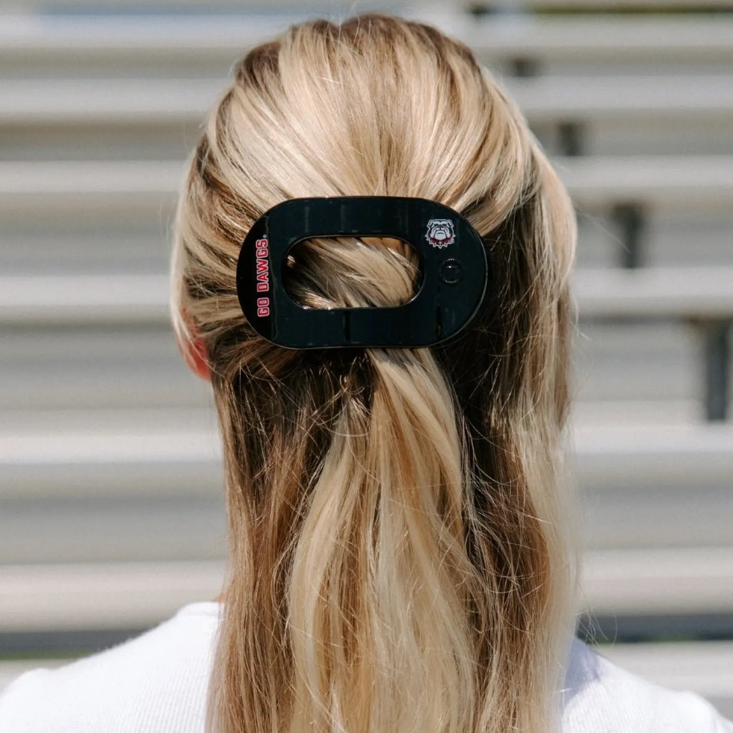 Go Dawgs! Medium Flat Round Hair Clip