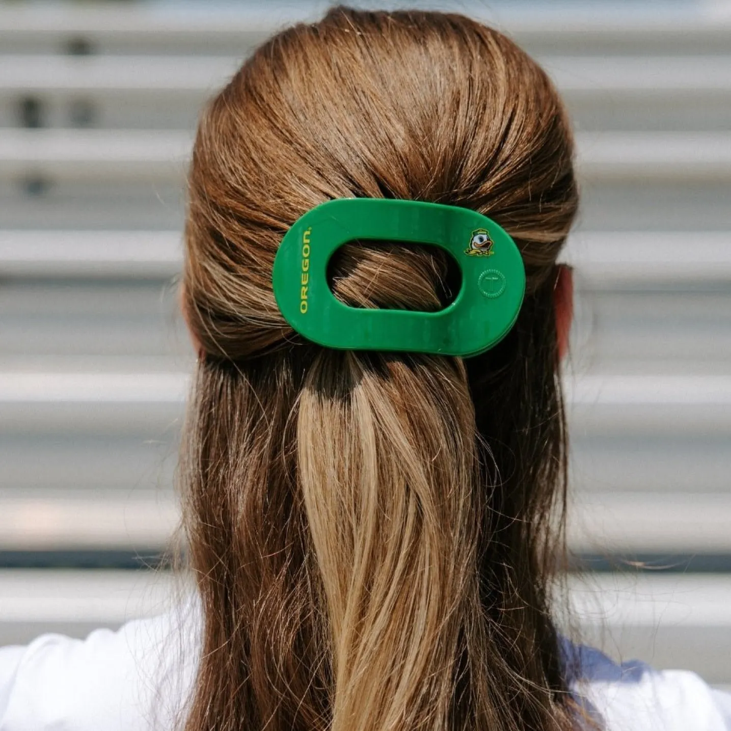 Go Ducks! Medium Flat Round Hair Clip