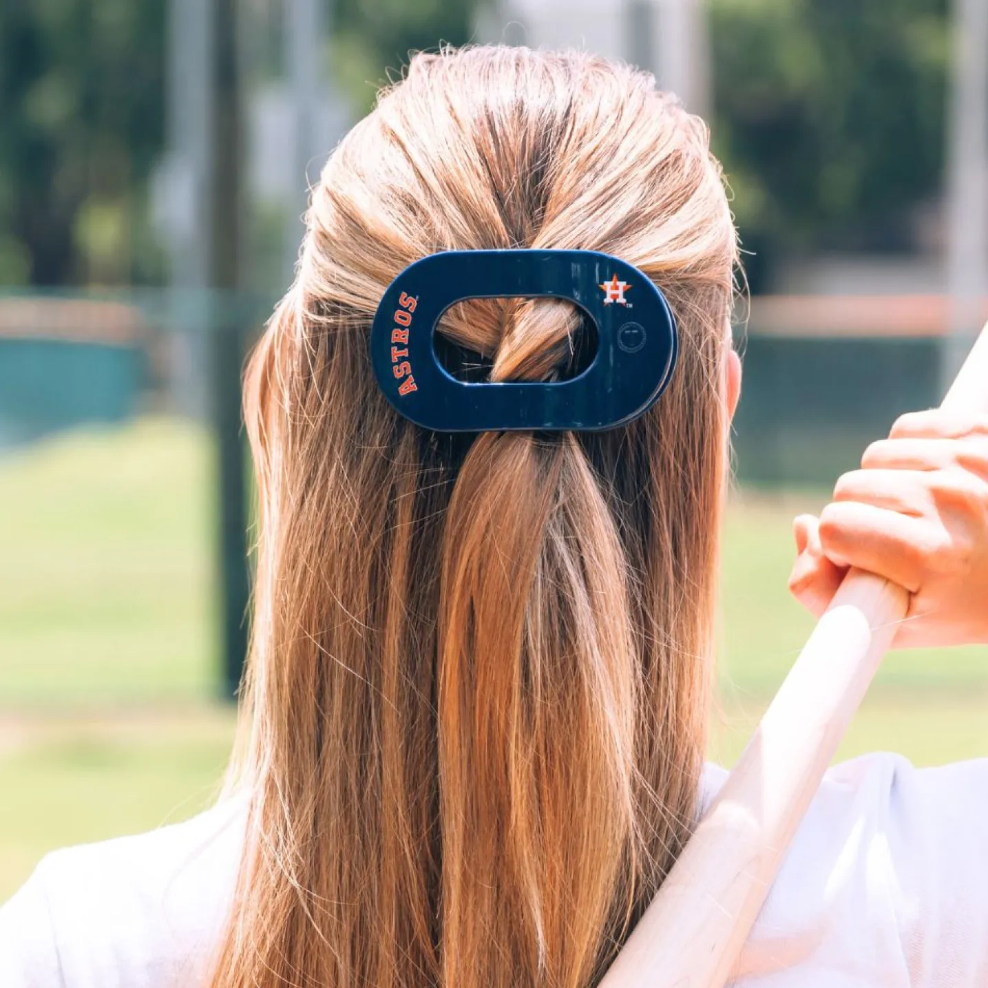 Houston Astros Medium Flat Round Hair Clip