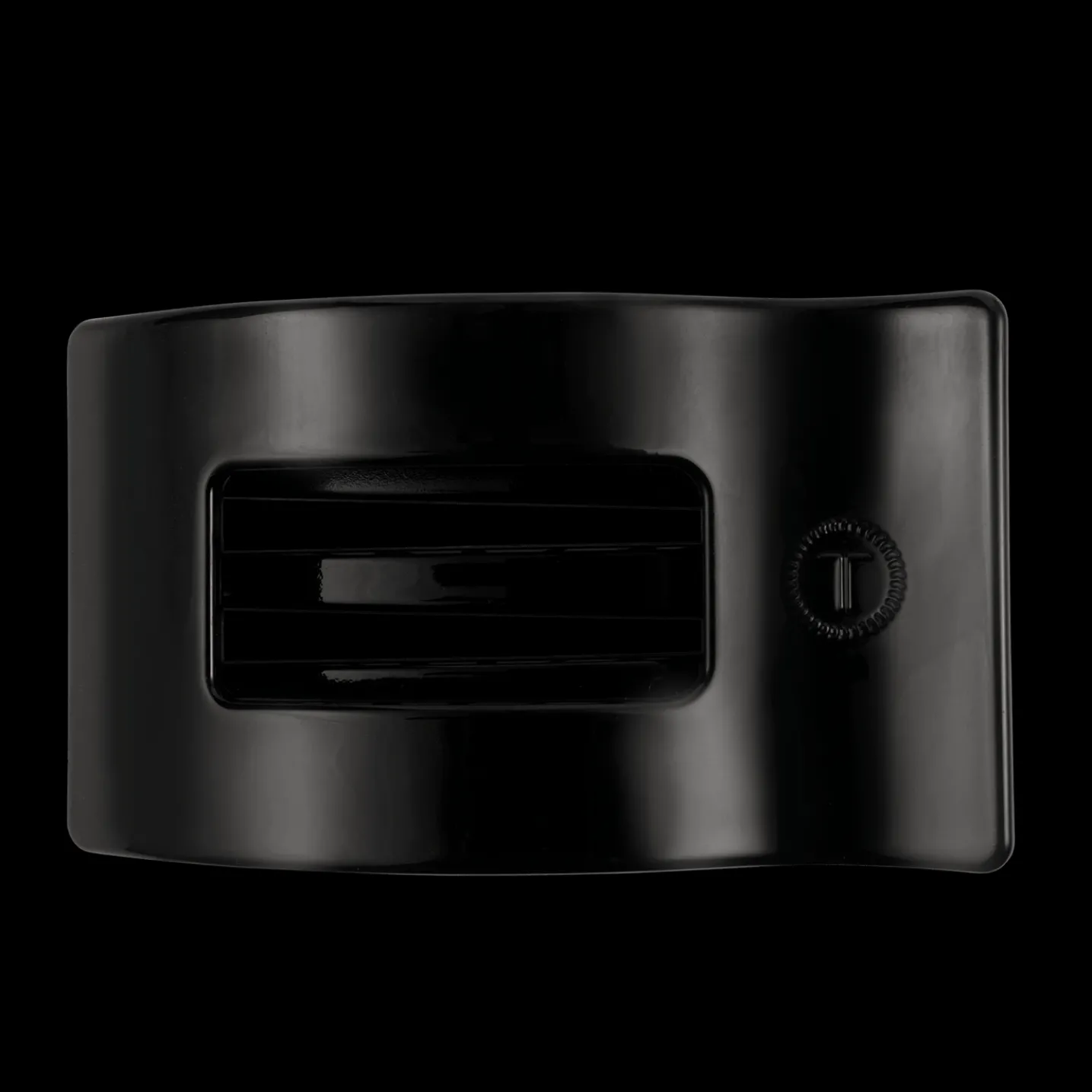 Jet Black Large Flat Rectangle Hair Clip