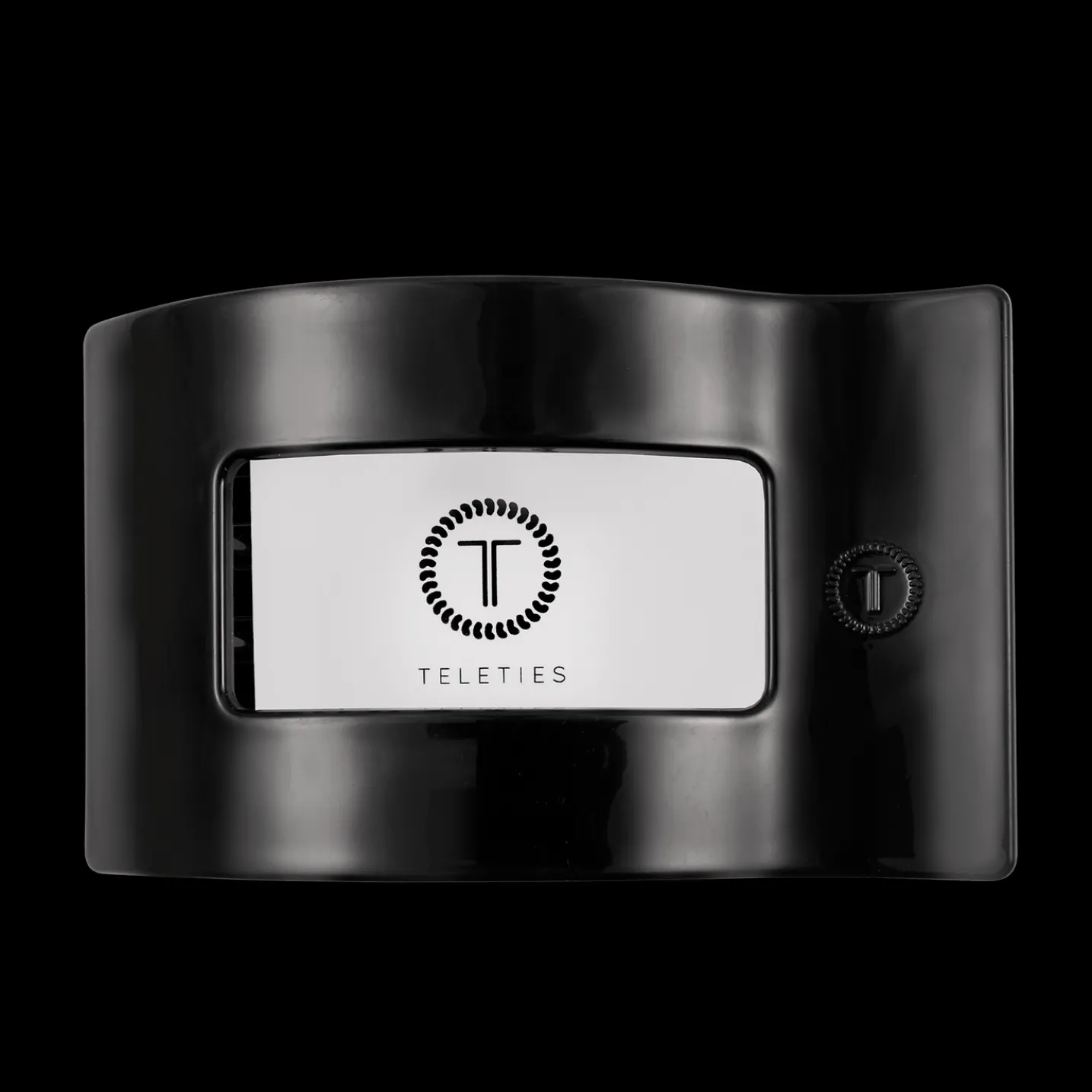 Jet Black Large Flat Rectangle Hair Clip