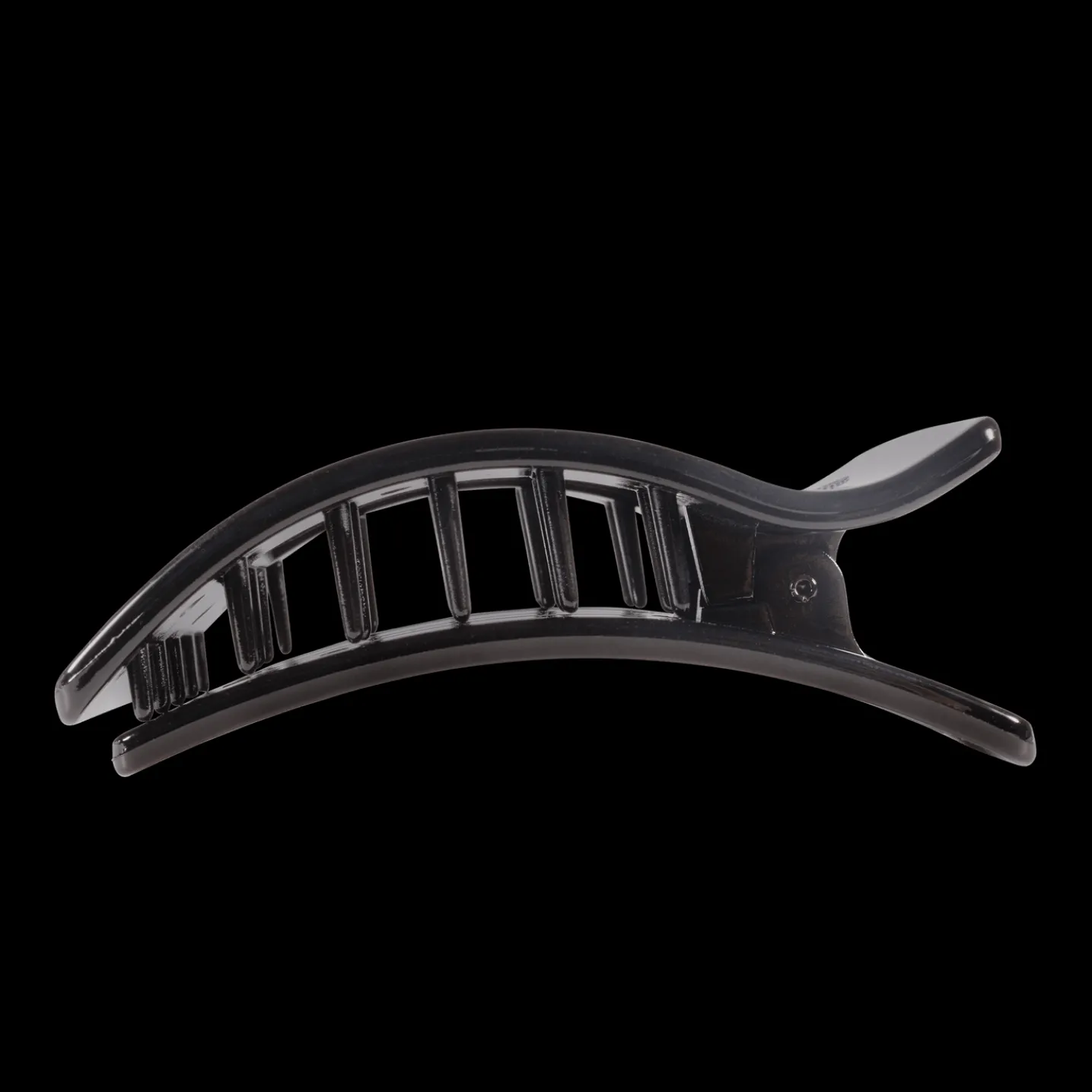 Jet Black Large Flat Rectangle Hair Clip