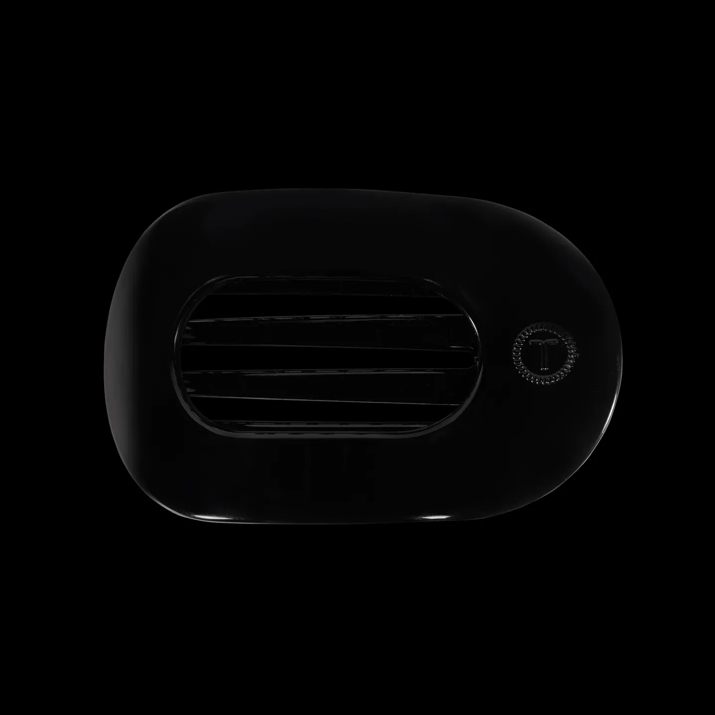 Jet Black Medium Flat Round Hair Clip