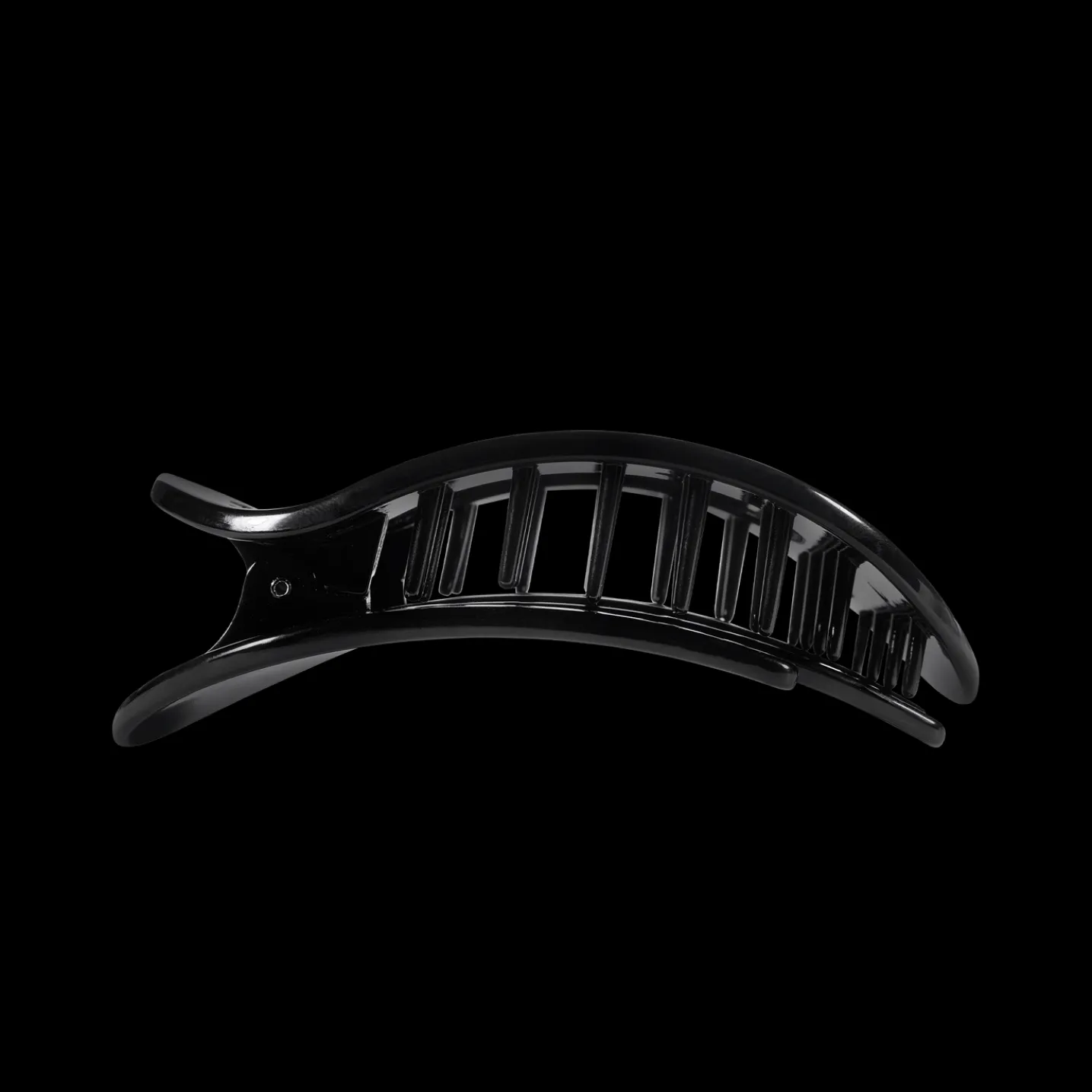 Jet Black Medium Flat Round Hair Clip