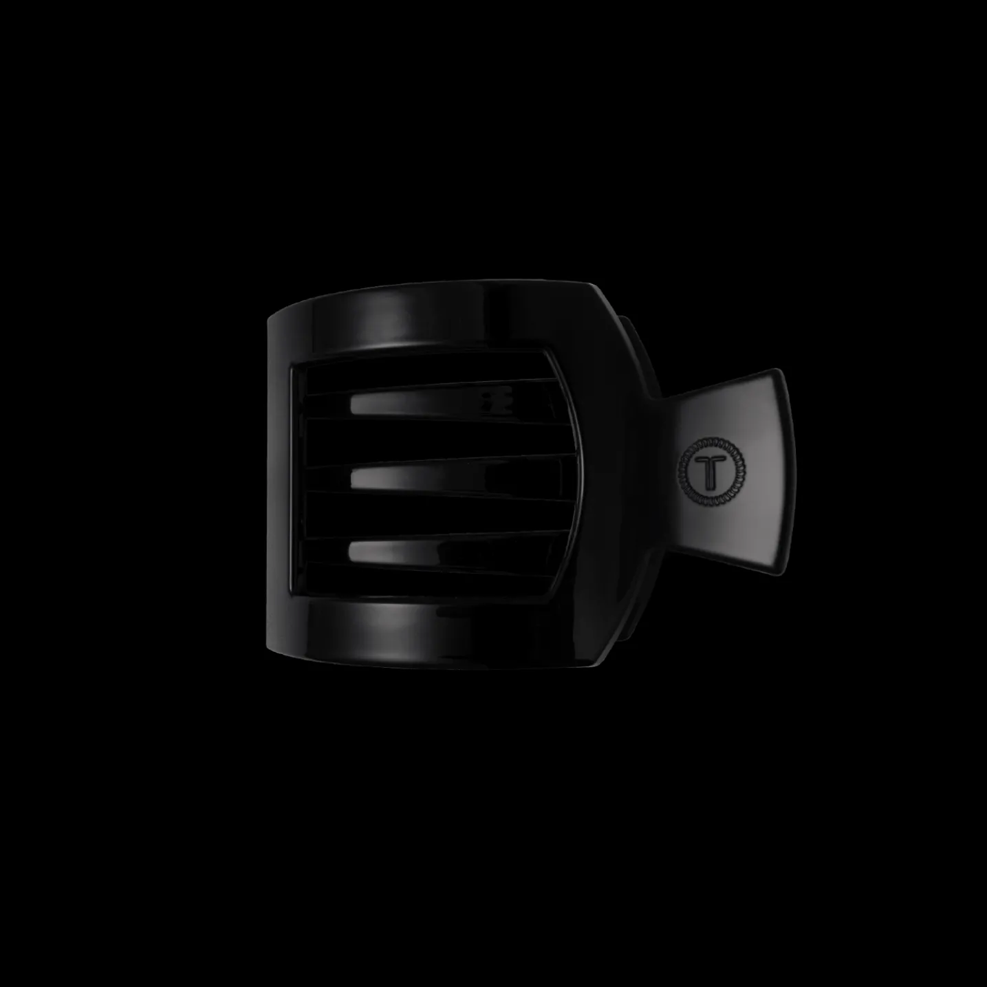 Jet Black Small Flat Square Hair Clip