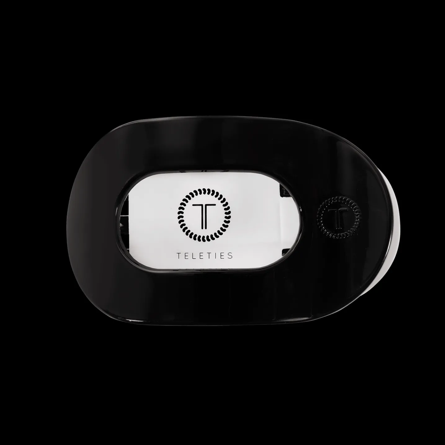 Jet Black Small Flat Round Hair Clip