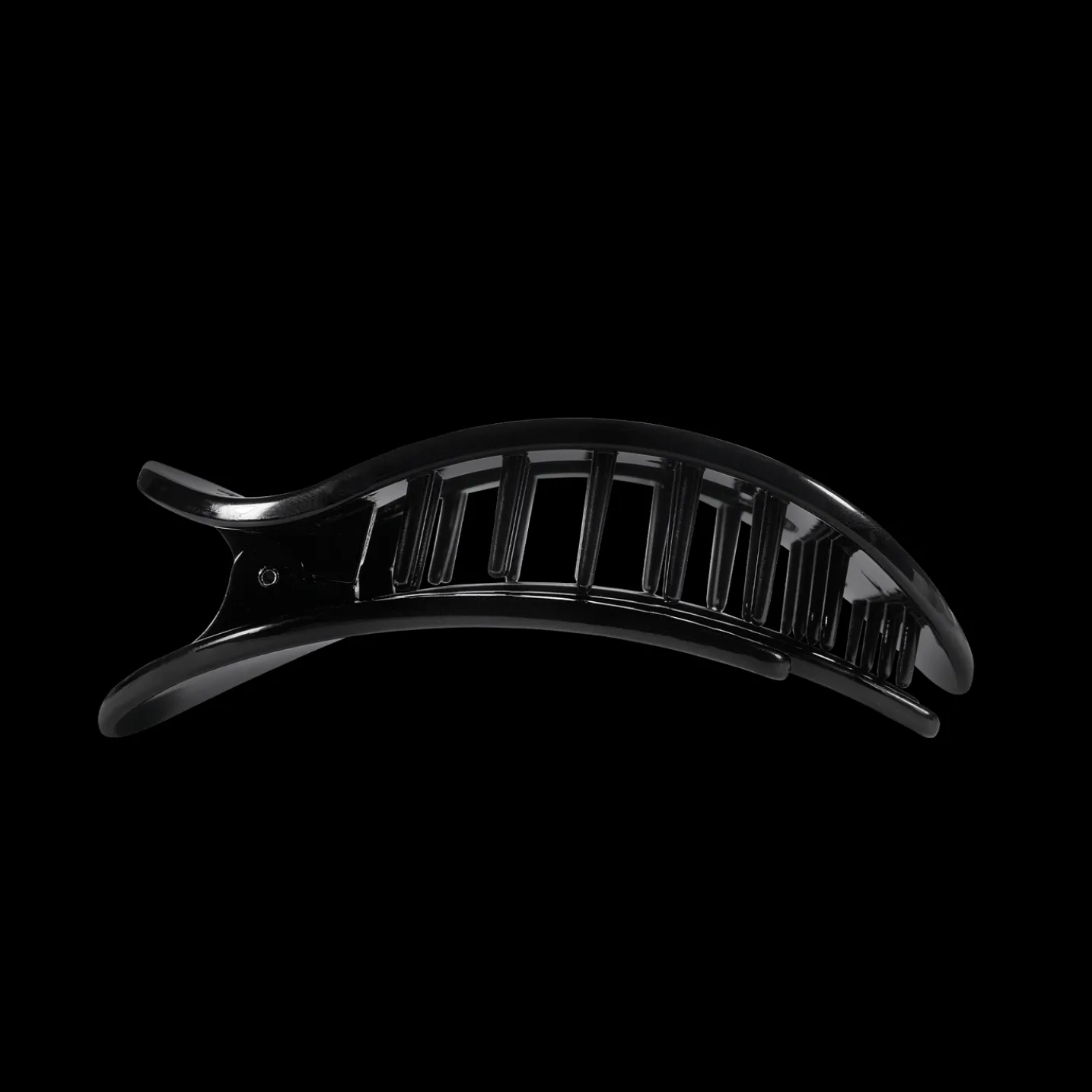 Jet Black Small Flat Round Hair Clip