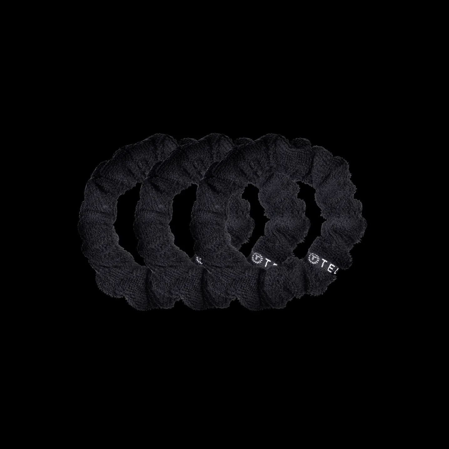 Jet Black Small Towel Scrunchies