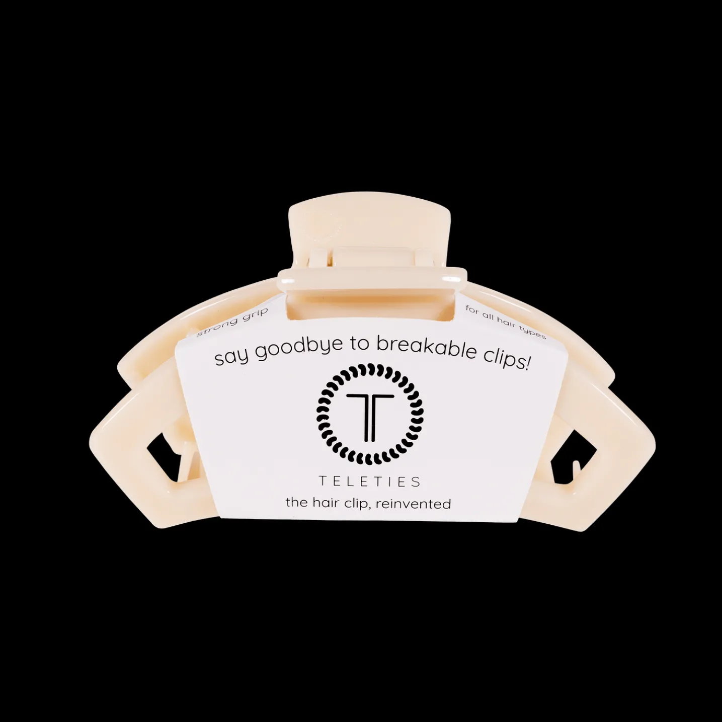 Open Almond Beige Medium Claw Hair Clip