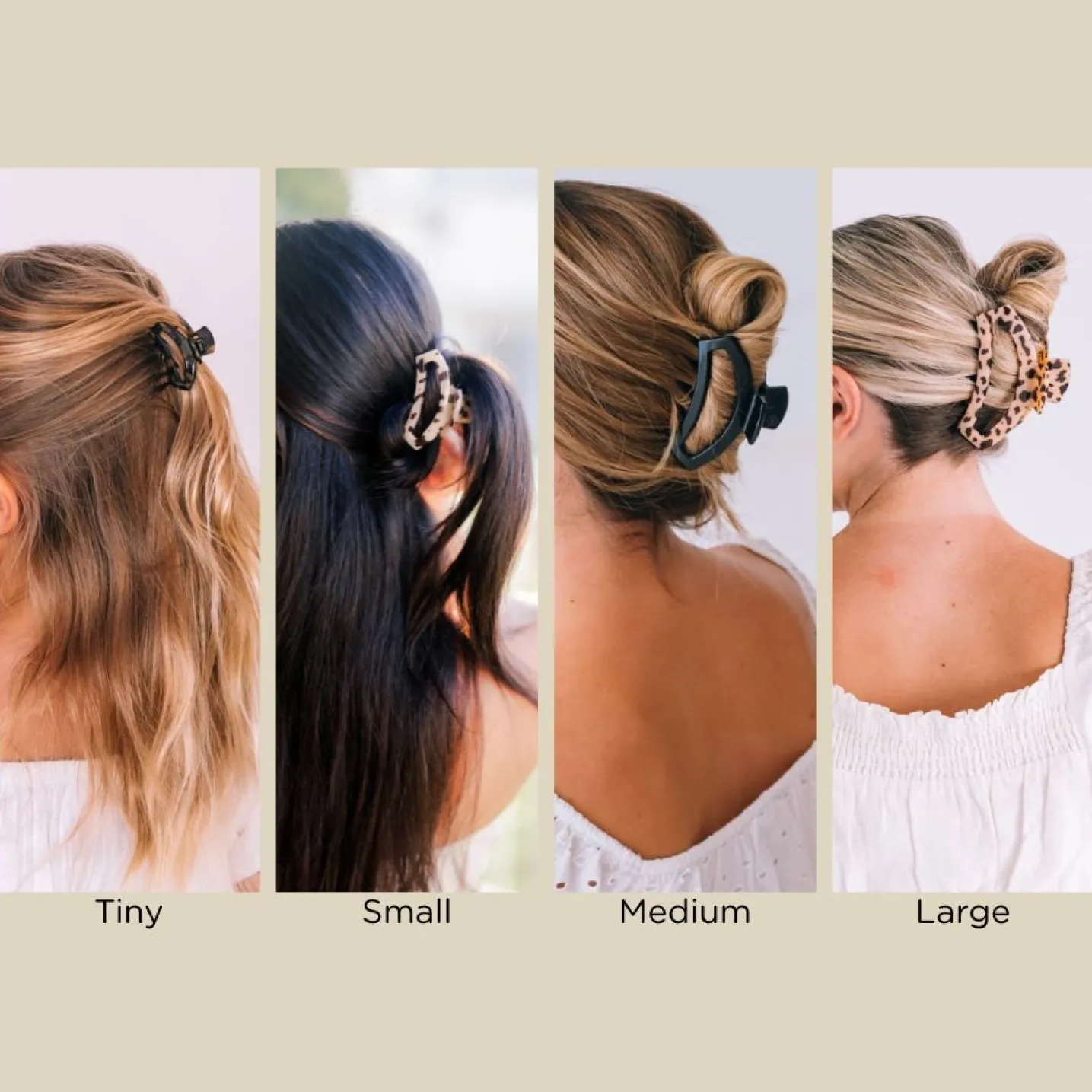 Open Almond Beige Tiny Claw Hair Clip