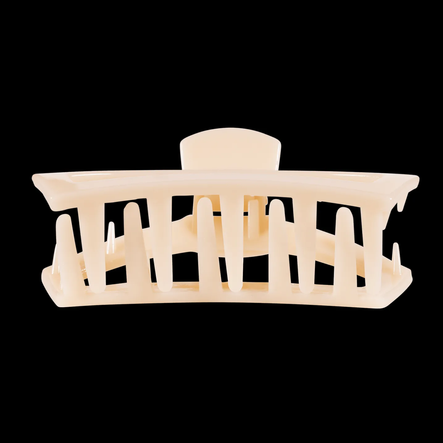 Open Almond Beige Small Claw Hair Clip