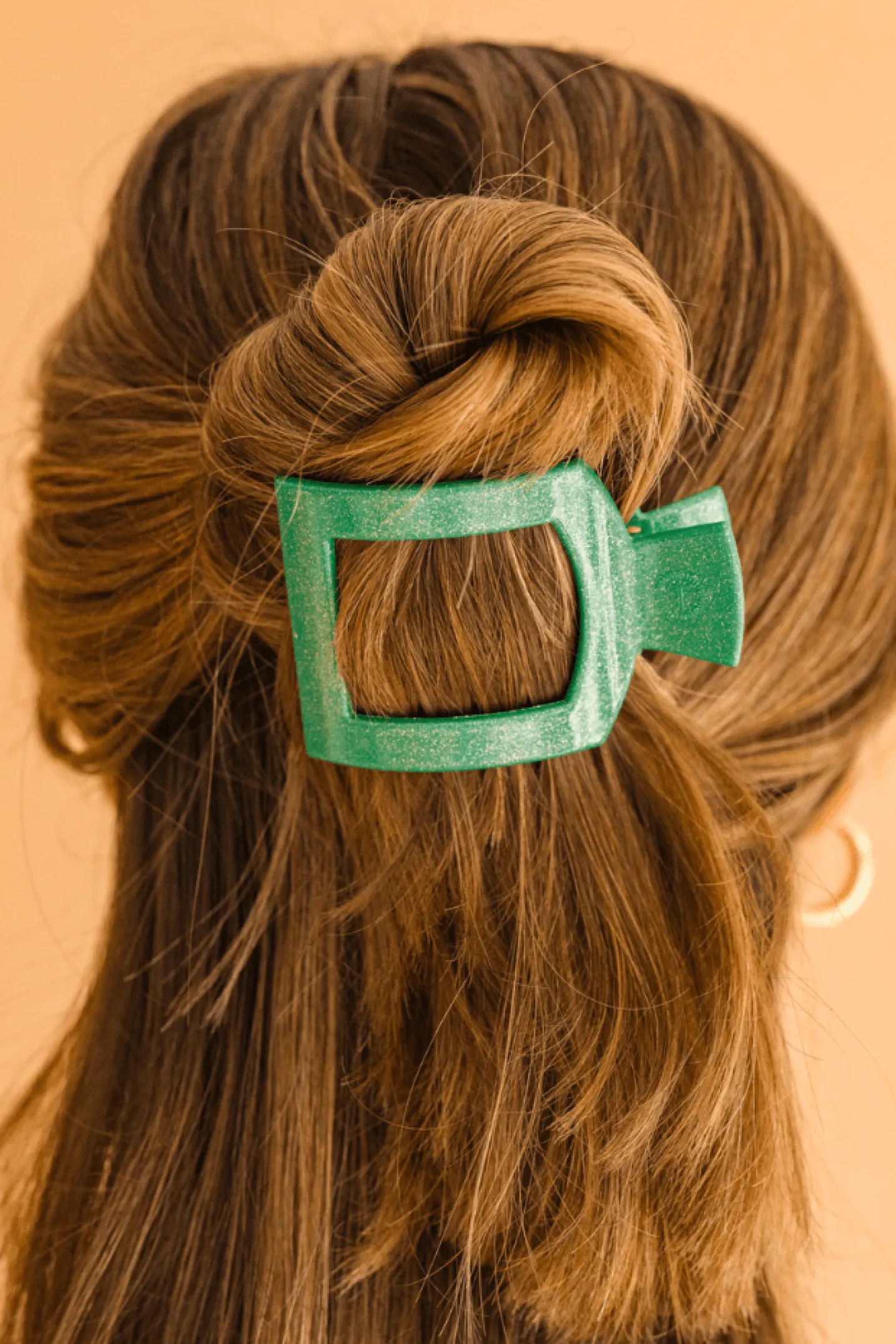 Shamrock Shimmer Small Flat Square Hair Clip