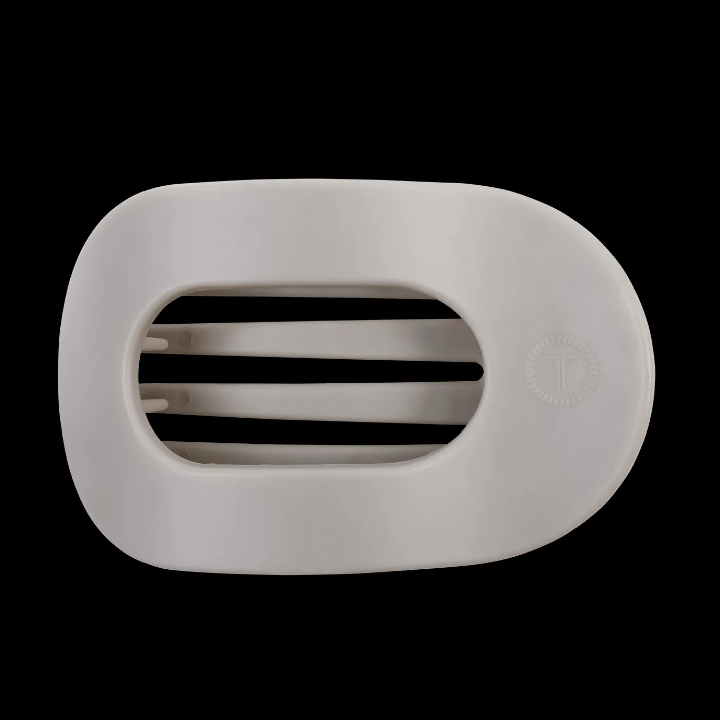 Silver Flames Large Flat Round Hair Clip