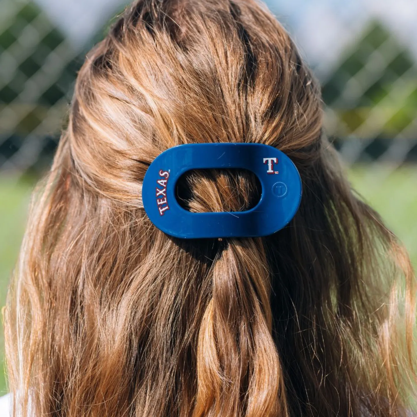 Texas Rangers Medium Flat Round Hair Clip