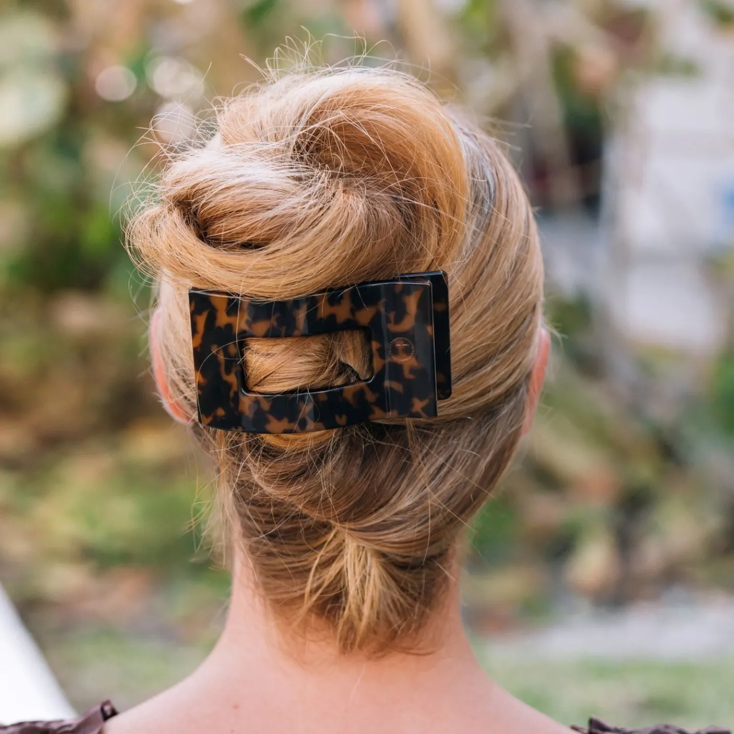Tortoise Large Flat Rectangle Hair Clip