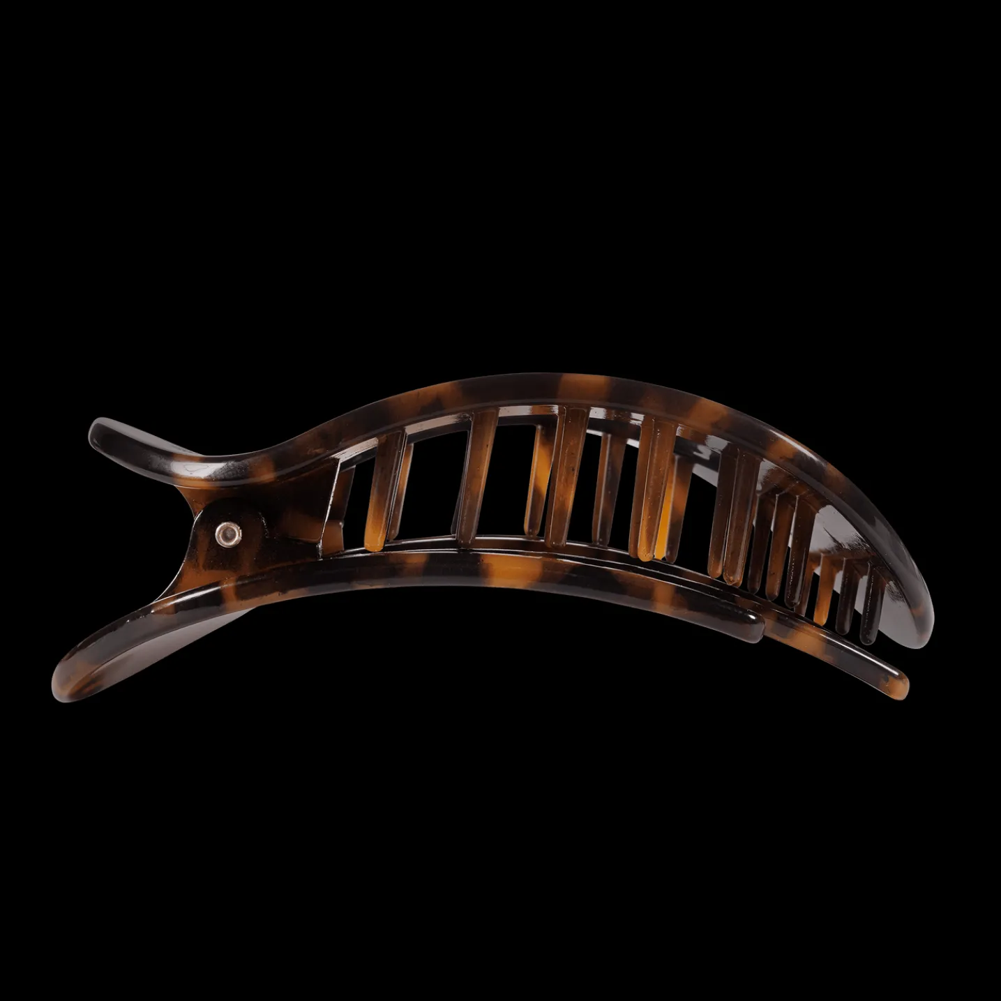 Tortoise Large Flat Round Hair Clip