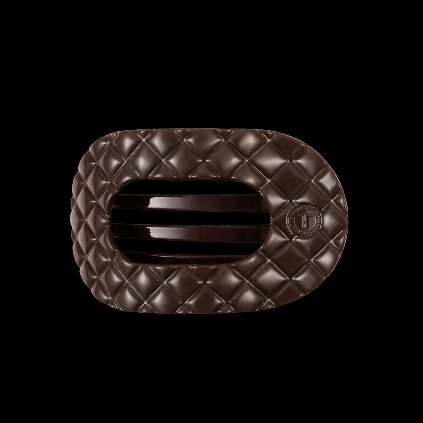 Truly Taupe Quilted Medium Flat Round Hair Clip