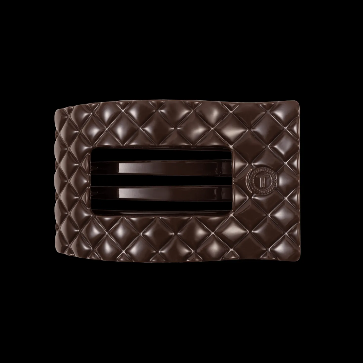 Truly Taupe Quilted Medium Flat Rectangle Hair Clip